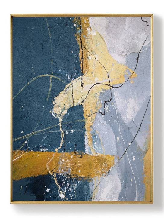 Hallway Original Gray Minimalist Abstract Canvas Wall Art 01FUM